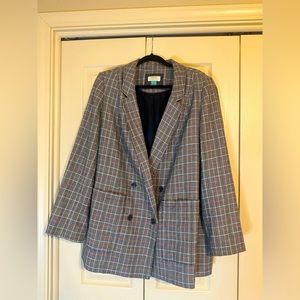 Anthropologie Blazer - 18W - plaid, silk lined, oversized chic